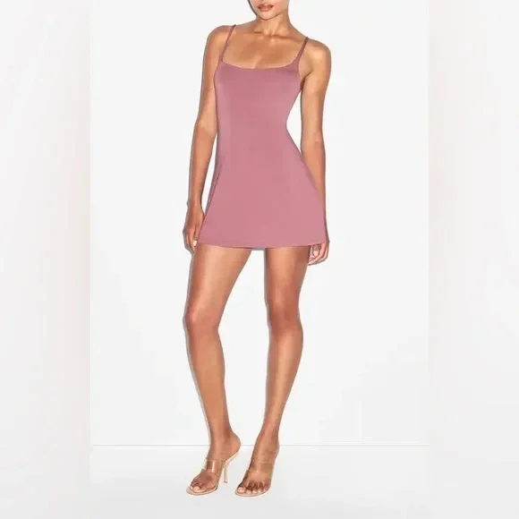 SKIMS Smooth Lounge Skimpy Strap Mini Dress - Picture 1 of 5